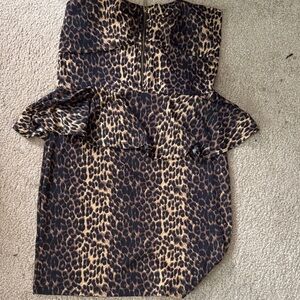 Leopard Print Peplum Dress